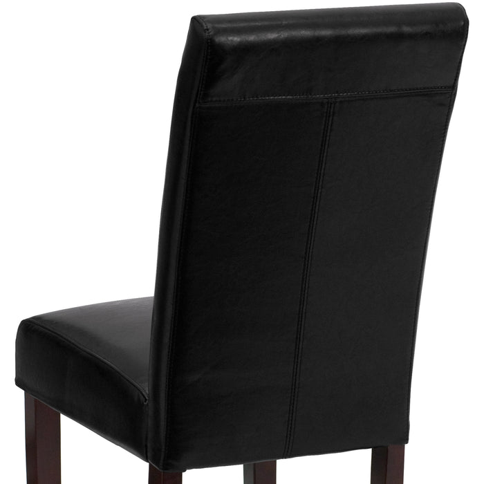 2 Pack Contemporary Panel Back Parson's Chair with High Density Foam Padding and Finished Hardwood Frame