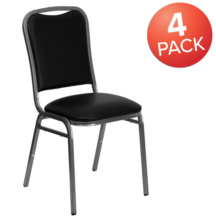 4 Pack Stacking Banquet Chair with Vinyl and 1.5'' Thick Seat - Frame