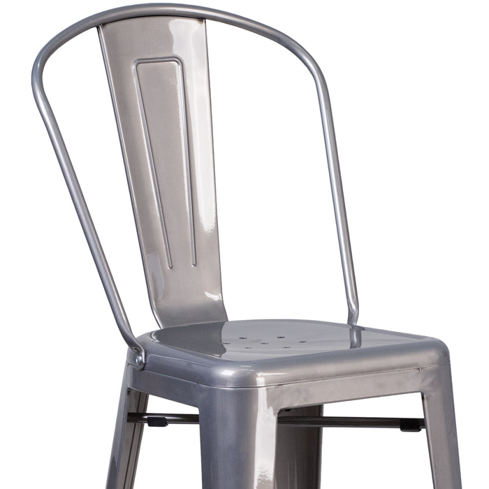4 Pack 30'' High Indoor Barstool with Back