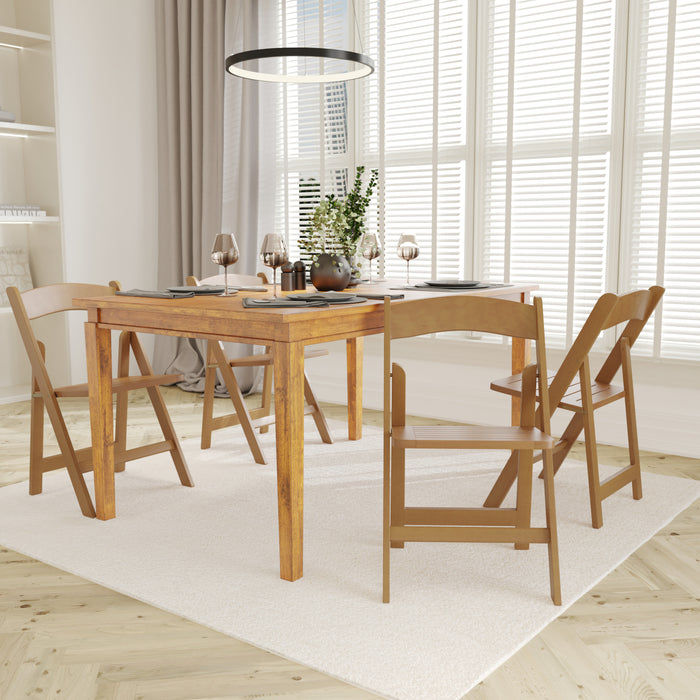 Magill Set of 4 Solid Wood Foldable Dining Chairs