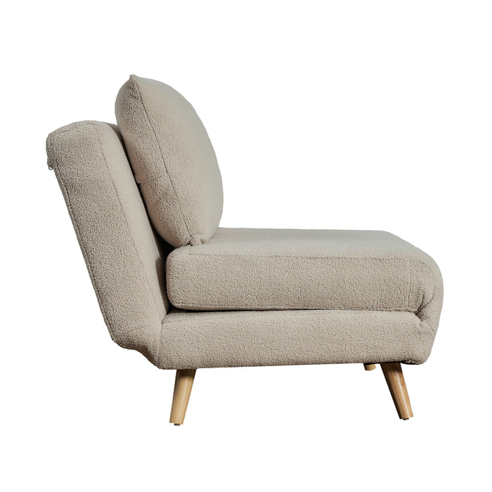 Stillwell Adjustable Tri-Fold Sleeper Chair with Hideaway Legs and Pillow, Channel Stitched Upholstery