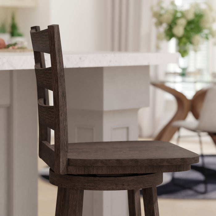 Vanya Classic Ladderback Counter Height Dining Stool with Wood Seat