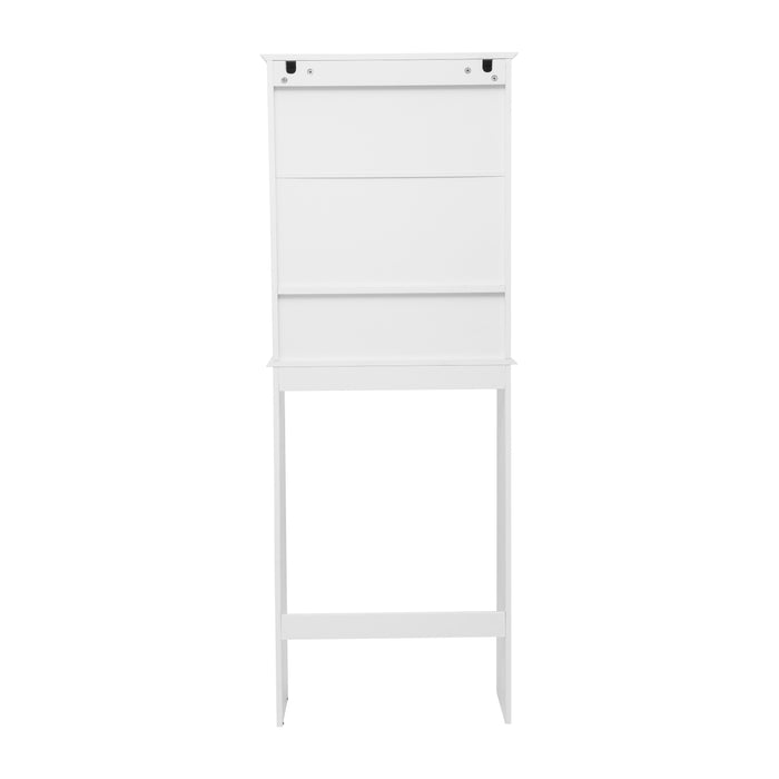 Dante Over the Toilet Cabinet Storage Bathroom Organizer with In-Cabinet Adjustable Shelf, Open Lower Shelf, and Dual Magnetic Closure Doors