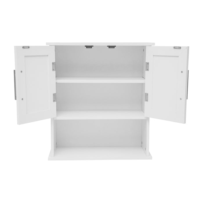 Vesta Wall Mounted Bathroom Medicine Cabinet Organizer with Adjustable In-Cabinet Shelf, Dual Magnetic Closure Doors, Bottom Open Display Shelf