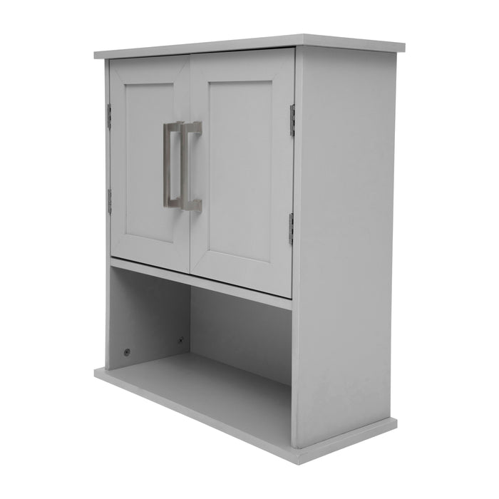 Vesta Wall Mounted Bathroom Medicine Cabinet Organizer with Adjustable In-Cabinet Shelf, Dual Magnetic Closure Doors, Bottom Open Display Shelf
