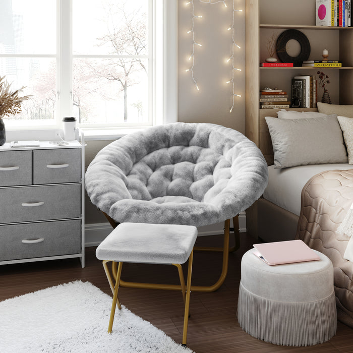 Faux Fur Round Moon Chair Fuzzy Moon Chair Covers Living Room