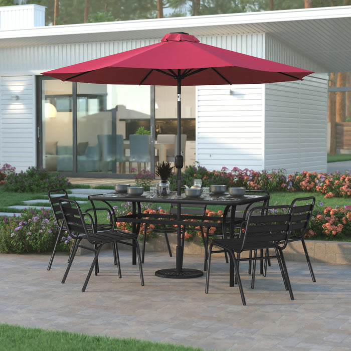 9-ft patio umbrella lights Emma + Oliver 9 ft Round Patio Umbrella with 32 Solar LED Lights and Crank and Tilt Functions in Tan
