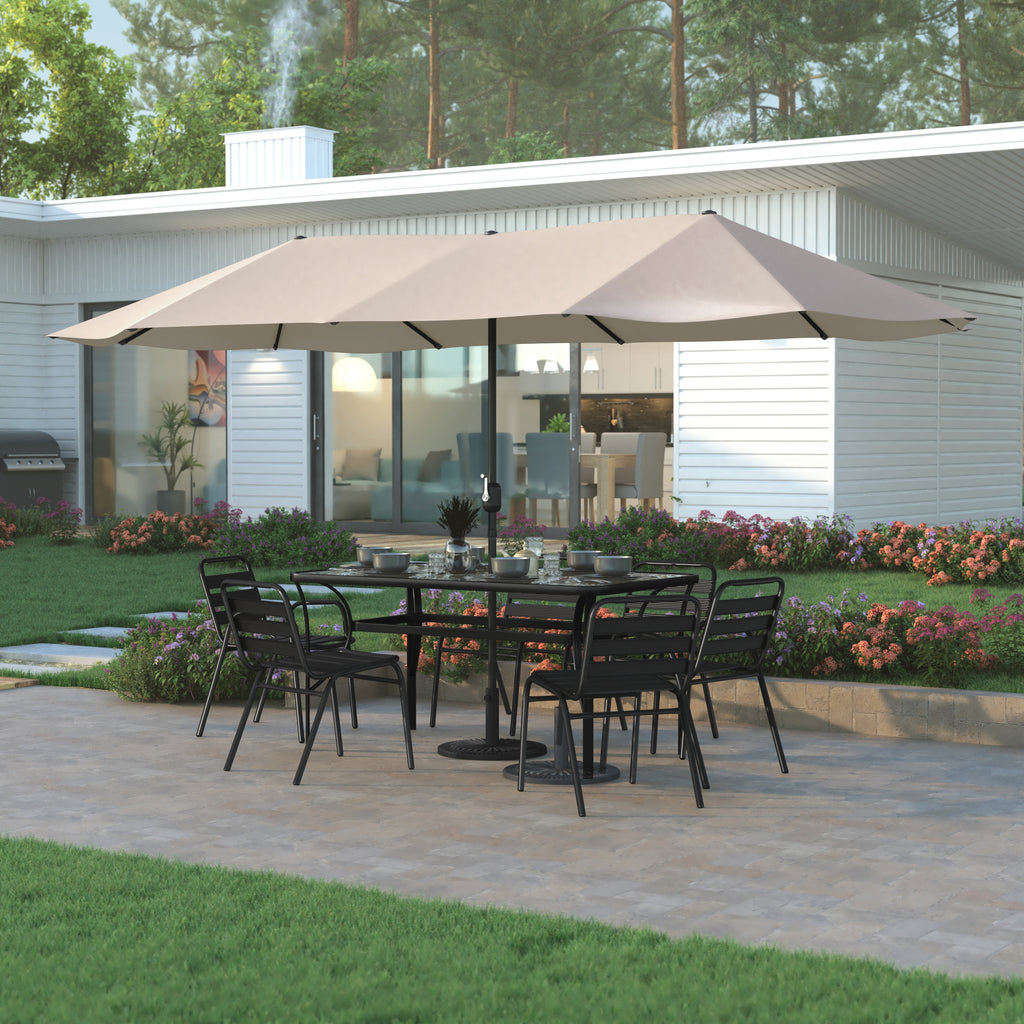 7 piece patio dining set with umbrella EROMMY 7-Piece Patio Dining Set, 6 Metal Slat Chairs & Rectangular Table w/  Umbrella Hole