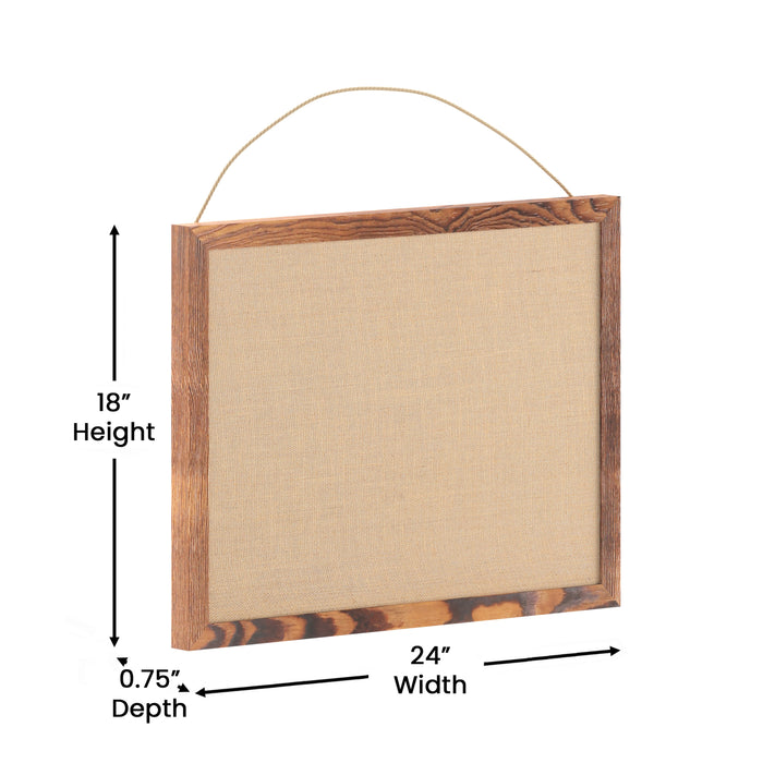 Mattie Wall Mount Linen Board with Wooden Push Pins