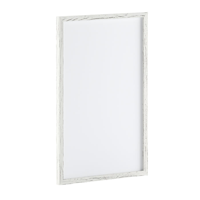 Marcus Rustic Wall Mount White Board with Dry Erase Marker, 4 Magnets, Eraser and Solid Wood Frame