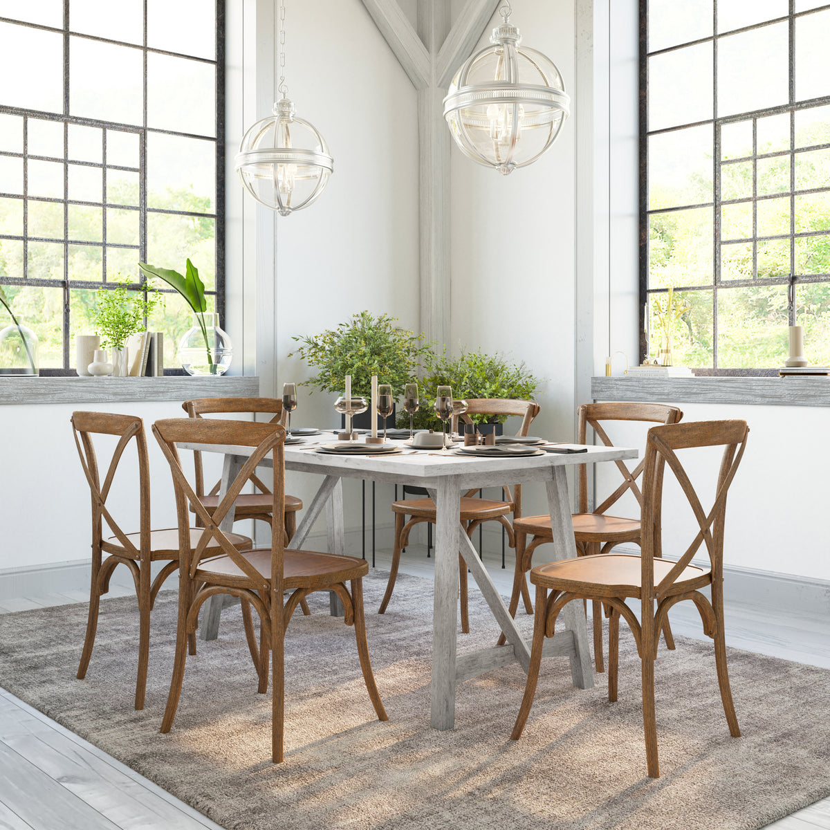 Lawson Farmhouse Wooden Trestle Base Dining Table — emma-and-oliver