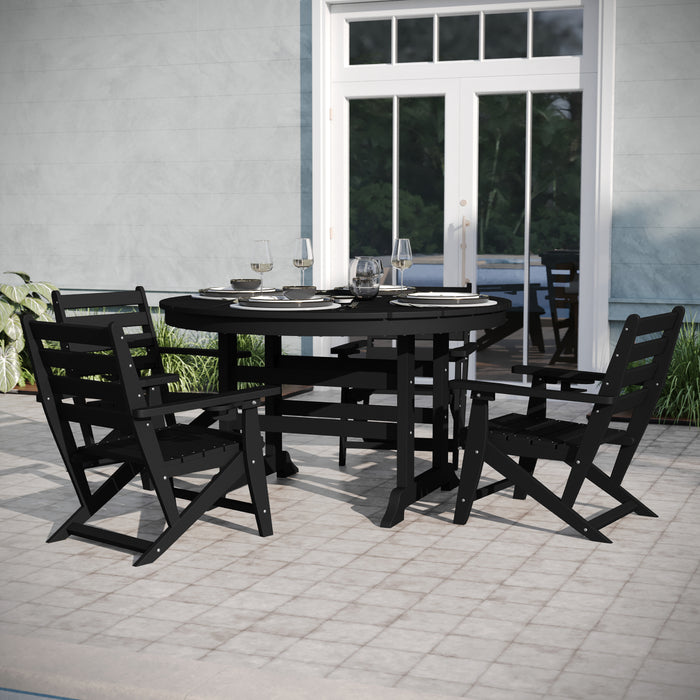 Elyria Indoor-Outdoor Recycled HDPE Adirondack Dining Table