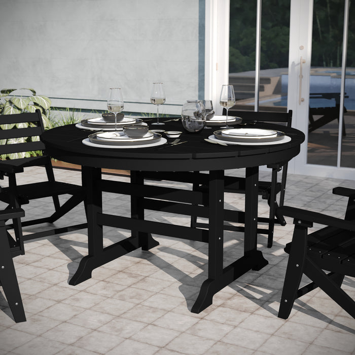 Elyria Indoor-Outdoor Recycled HDPE Adirondack Dining Table