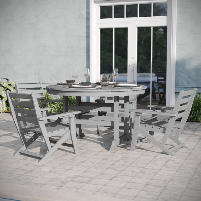 Elyria Indoor-Outdoor Recycled HDPE Adirondack Dining Table