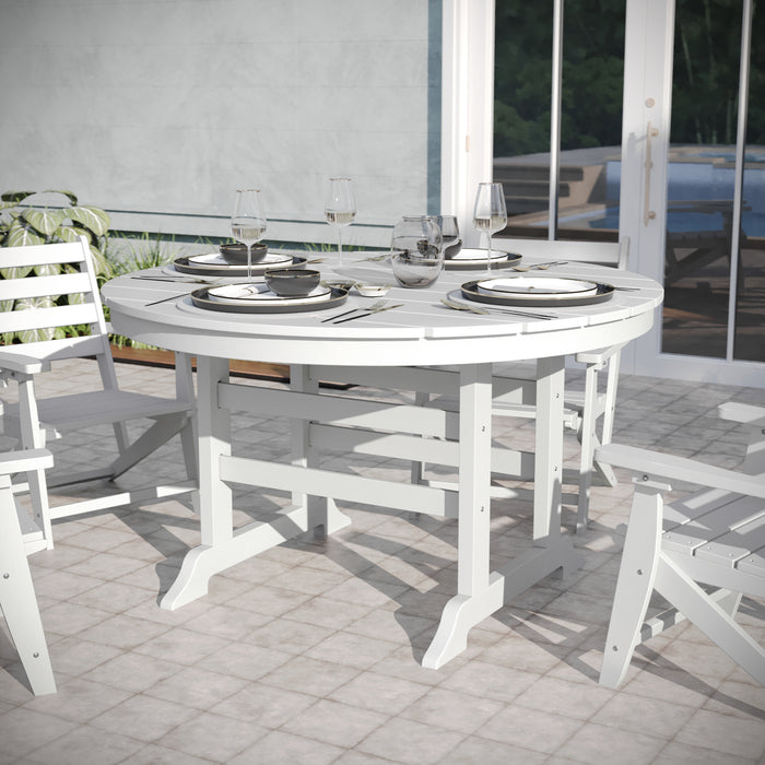 Elyria Indoor-Outdoor Recycled HDPE Adirondack Dining Table