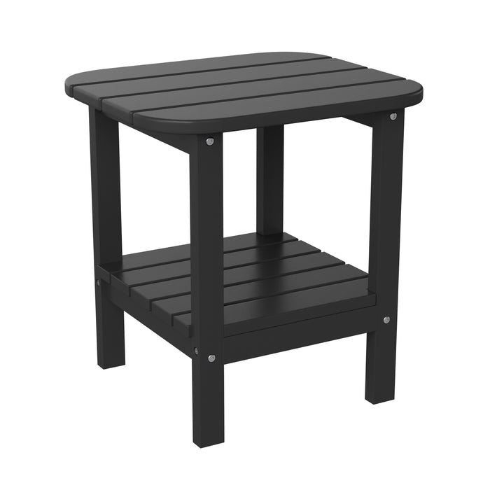 Tiverton Two Tier Polyresin Adirondack Side Table - All-Weather for Indoor/Outdoor Use