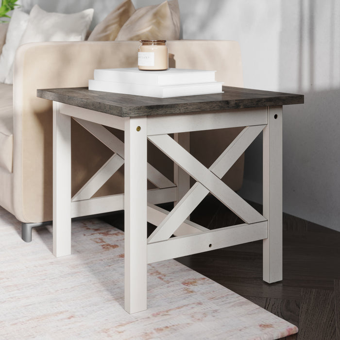 Mitchell Solid Wood Farmhouse Style End Table
