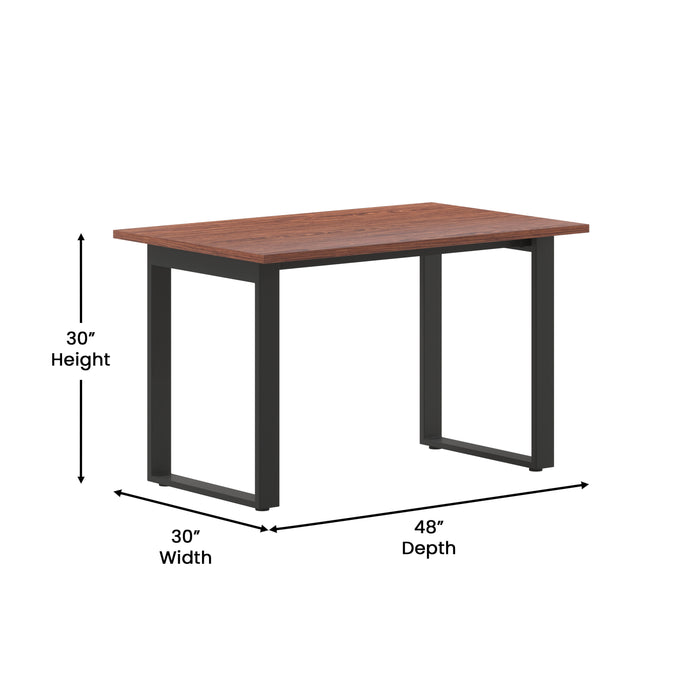 Remy 48x30 Dining or Gaming Table with Double Sided Laminate Table Top and Heavy Duty U-Frame Steel Base