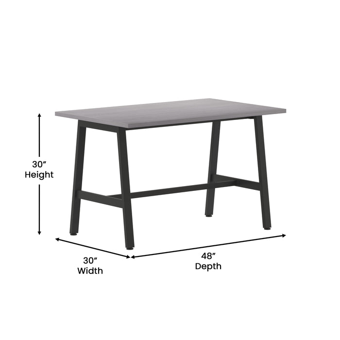 Remy 48x30 Dining or Gaming Table with Double Sided Laminate Table Top and Heavy Duty A-Frame Steel Base