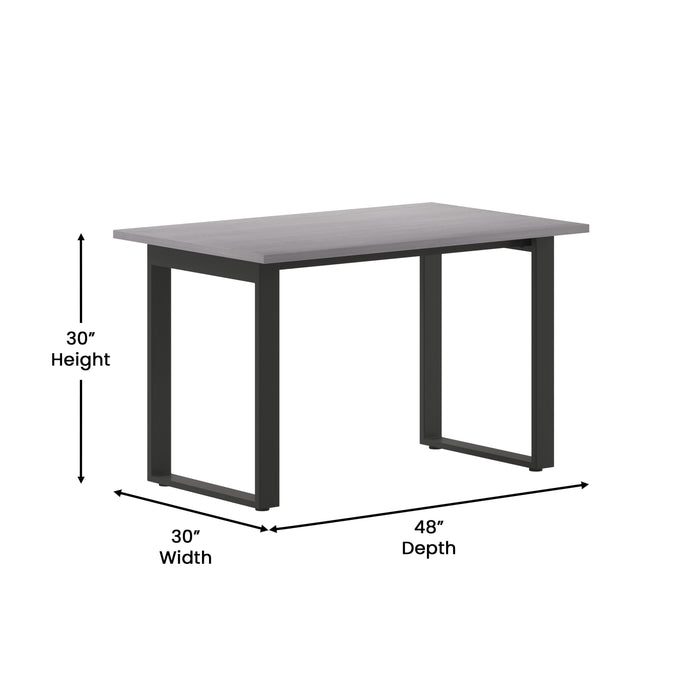 Remy 48x30 Dining or Gaming Table with Double Sided Laminate Table Top and Heavy Duty U-Frame Steel Base