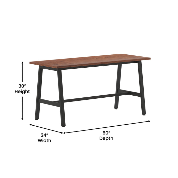 Remy 60x24 Dining or Gaming Table with Double Sided Laminate Table Top and Heavy Duty A-Frame Steel Base