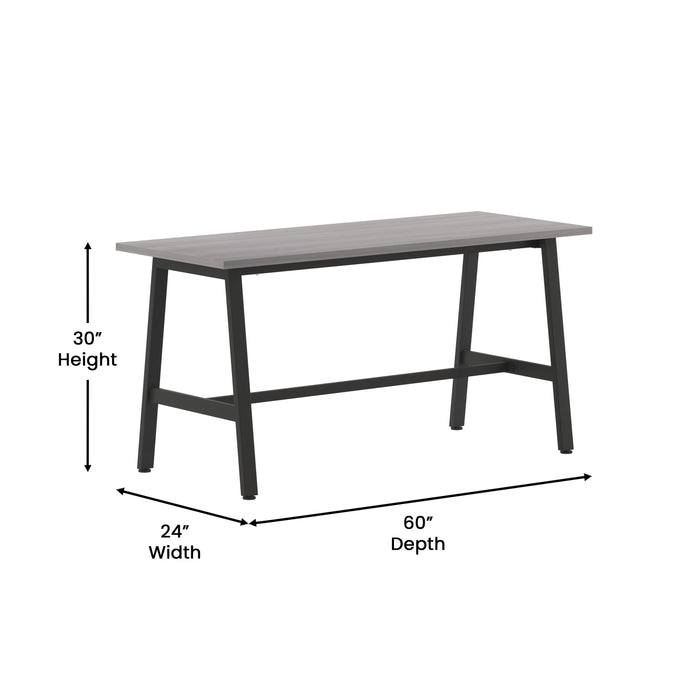 Remy 60x24 Dining or Gaming Table with Double Sided Laminate Table Top and Heavy Duty A-Frame Steel Base