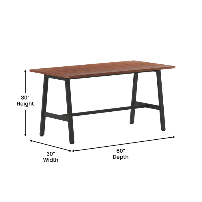 Remy 60x30 Dining or Gaming Table with Double Sided Laminate Table Top and Heavy Duty A-Frame Steel Base