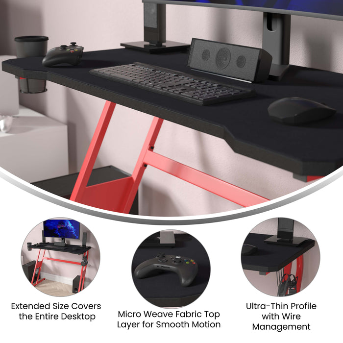 Tyr Mega Size PC Gaming Mouse Pad with Micro Weave Cloth Surface, Anti-Slip Rubber Backing and Cable Management
