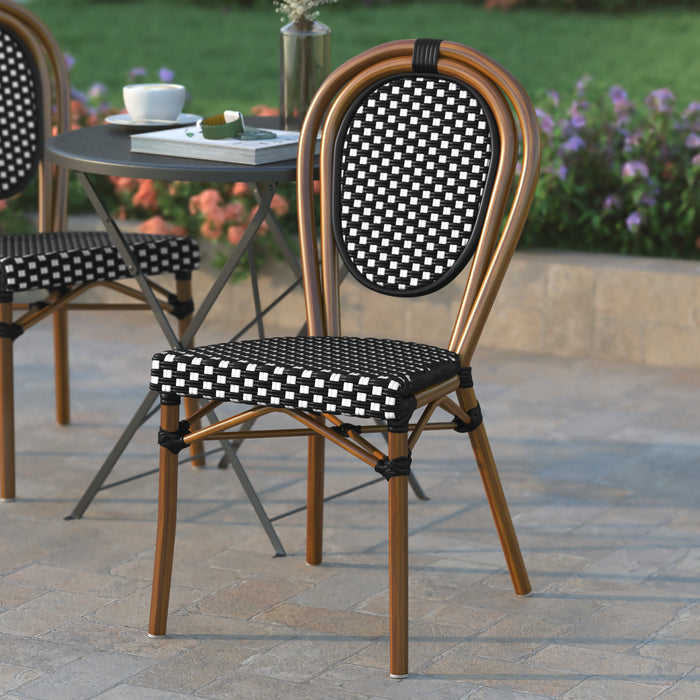 Rhea Set of Two Indoor/Outdoor Restaurant Style Rattan Barstools