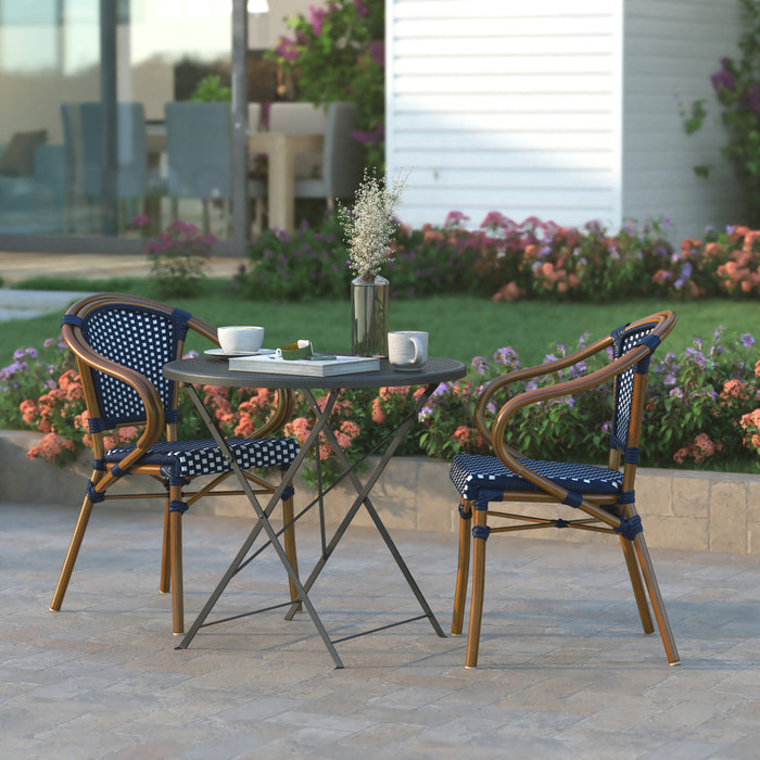Rhea Set of Two Indoor/Outdoor Restaurant Style Rattan Barstools