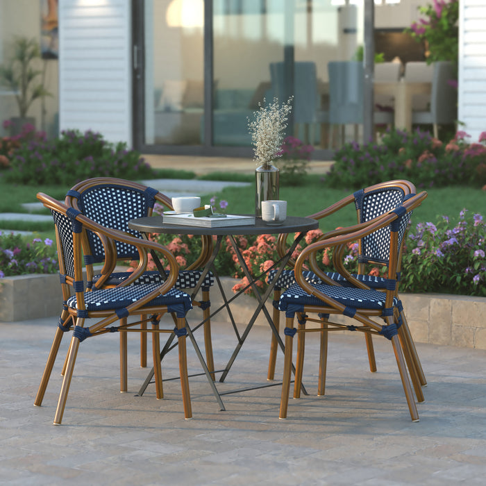 Rhea Set of Four Indoor/Outdoor Restaurant Style Rattan Barstools