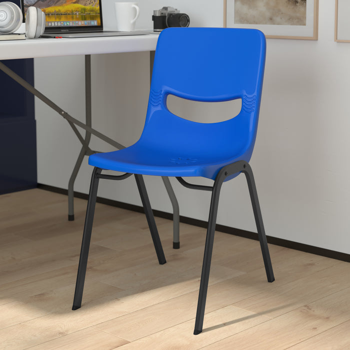 Jacobs Stackable Flex Comfort Classroom Chair with Ergonomic Flex Back and Heavy-Duty, Powder-Coated Steel Frame