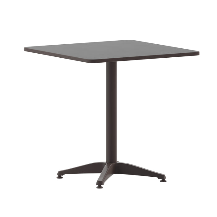 27.5'' Square Aluminum Indoor-Outdoor Table with Base
