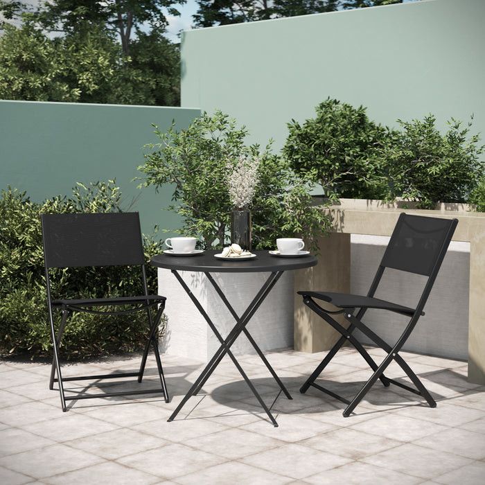 Bartlett Set of 2 Folding Chairs for Indoor/Outdoor Use with Flex Comfort Material and Steel Frames