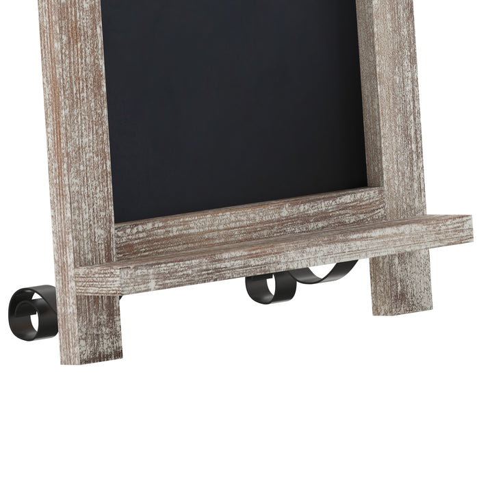 Burke Rustic Vintage Tabletop or Wall Hanging Chalkboard with Magnetic Surface and Folding Legs