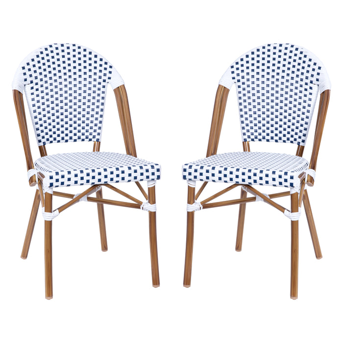 Colmar Indoor/Outdoor Stacking French Bistro Chairs with Aluminum Frame