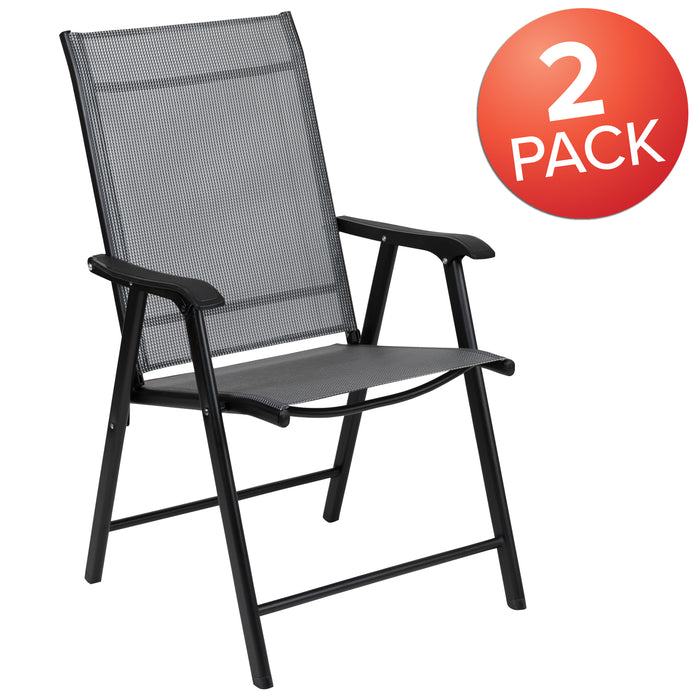 Outdoor Folding Patio Sling Chair / Portable Chair (2 Pack)