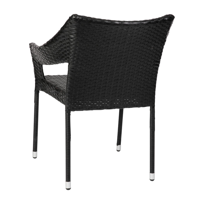 Embry All-Weather Indoor/Outdoor Stacking Patio Dining Chairs with Steel Frame and Weather Resistant PE Rattan