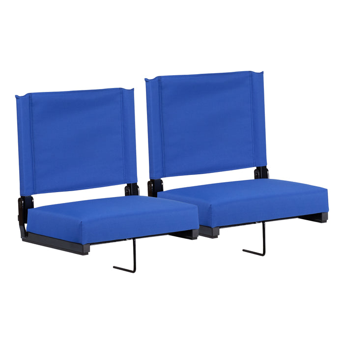 Set of 2 500 lb. Rated Lightweight Stadium Chair with Ultra-Padded Seat