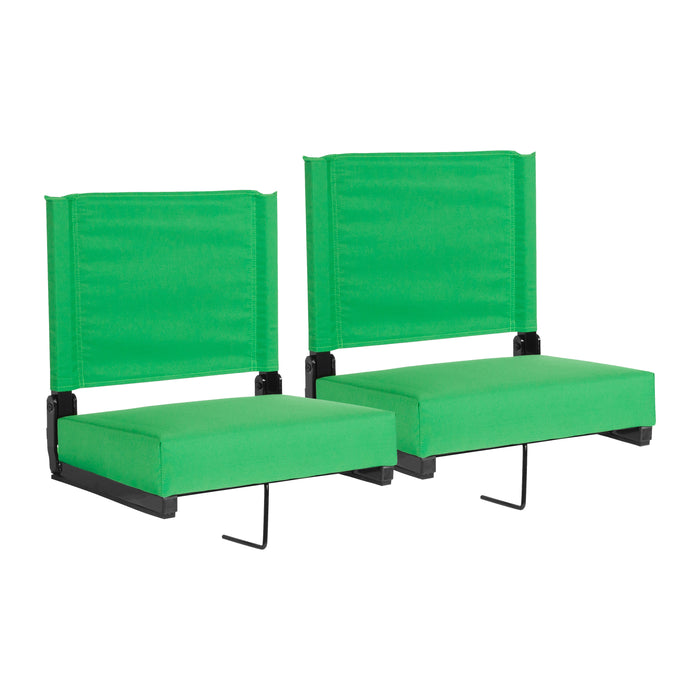 Set of 2 500 lb. Rated Lightweight Stadium Chair with Ultra-Padded Seat