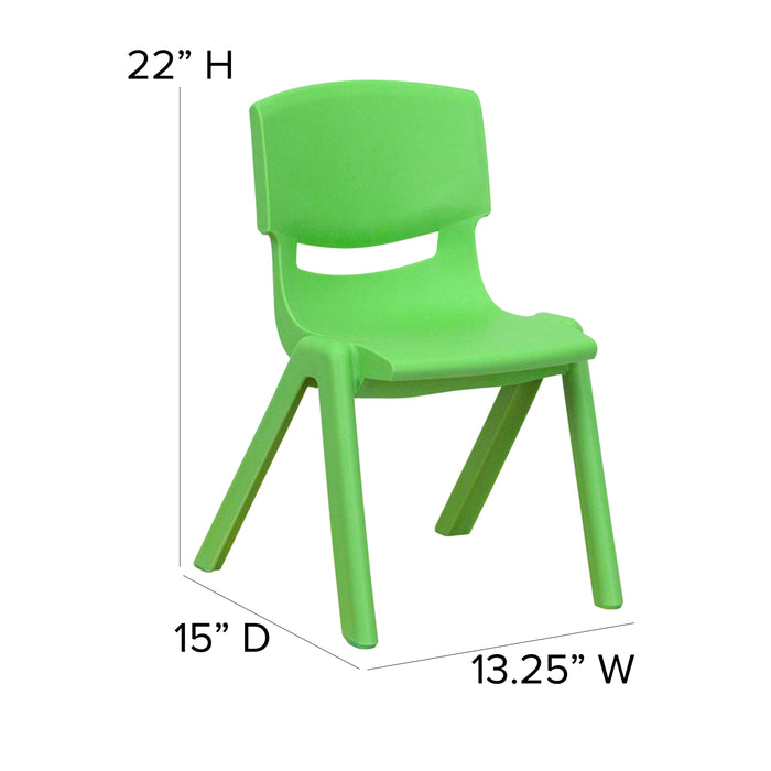 2 Pack Plastic Stackable School Chair with 12"H Seat, Preschool Seating