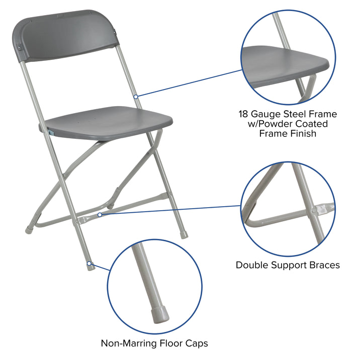 Plastic Folding Chair - 4 Pack 650LB Weight Capacity