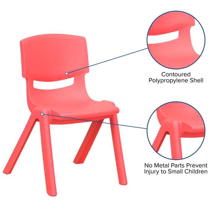 4 Pack Plastic Stack School Chair with 12" Seat Height - Kids Chair