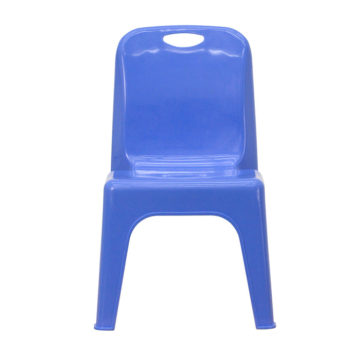 4 Pack Plastic Stack School Chair with Carrying Handle and 11" Seat Height