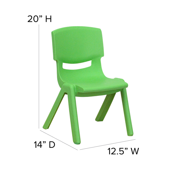 4 Pack Plastic Stackable Pre-K/School Chairs with 10.5"H Seat