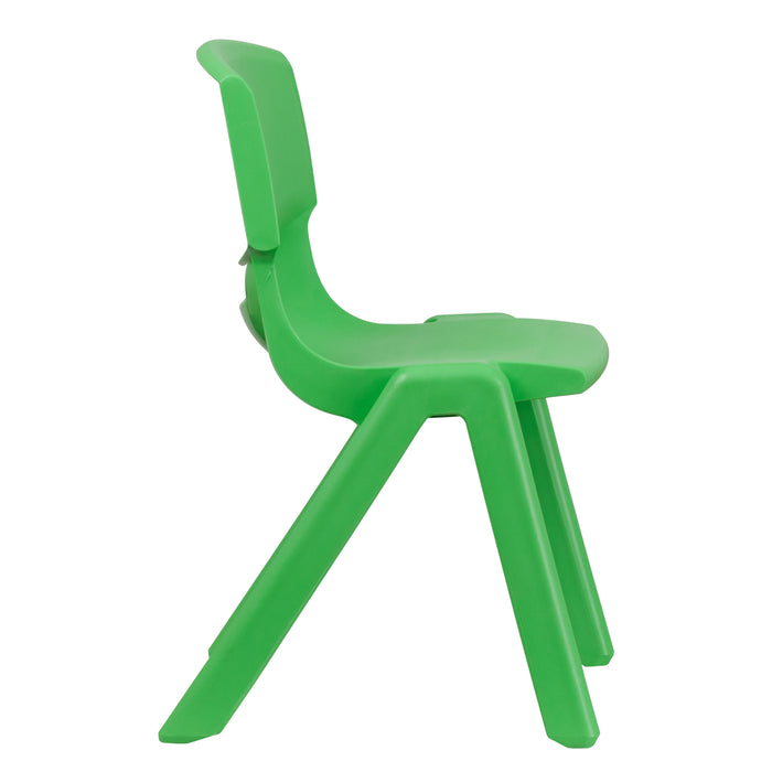 4 Pack Plastic Stack School Chair with 15.5"H Seat, 3rd-7th School Chair