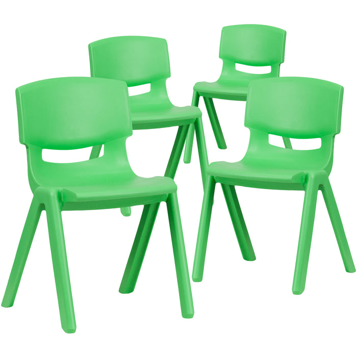 4 Pack Plastic Stackable K-2 School Chair with 13.25"H Seat
