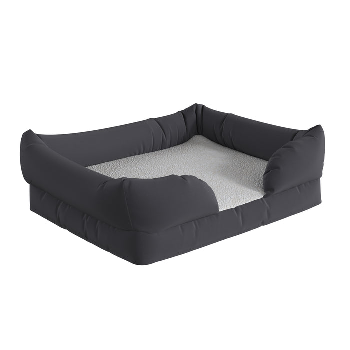 Comfy Orthopedic Memory Foam Dog Bed Bolstered Style with Zippered Washable Cover & Non-Slip Bottom