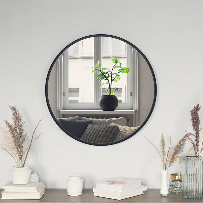 Edirne Wall Mirror with Metal Frame, Silver Backing for Clarity and Shatterproof Glass for Entryways, Bathrooms & More