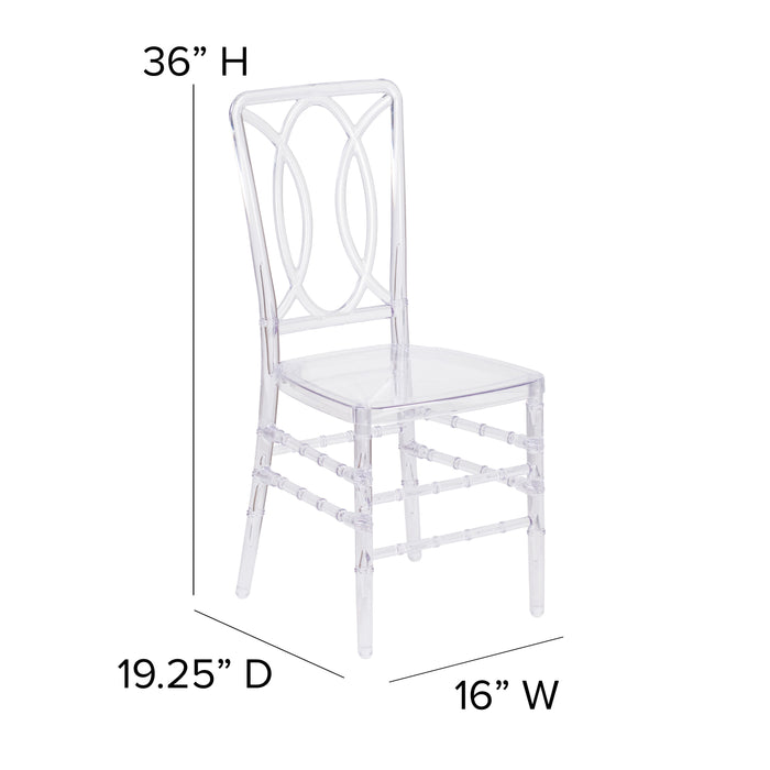 Transparent Design Stacking Chair with Designer Back - Event Chair - UV Resistant